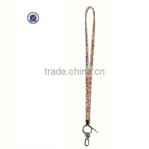 Fashion crystal bling lanyard with keychain