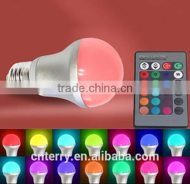 New arrival led light bulb e27 Remote Control 16 Color RGB Led Bulb Light