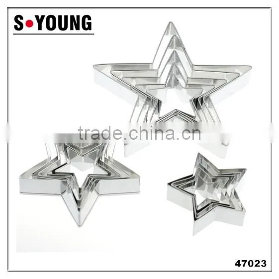 47023 6pcs five star shape stainless steel cookie cutter set