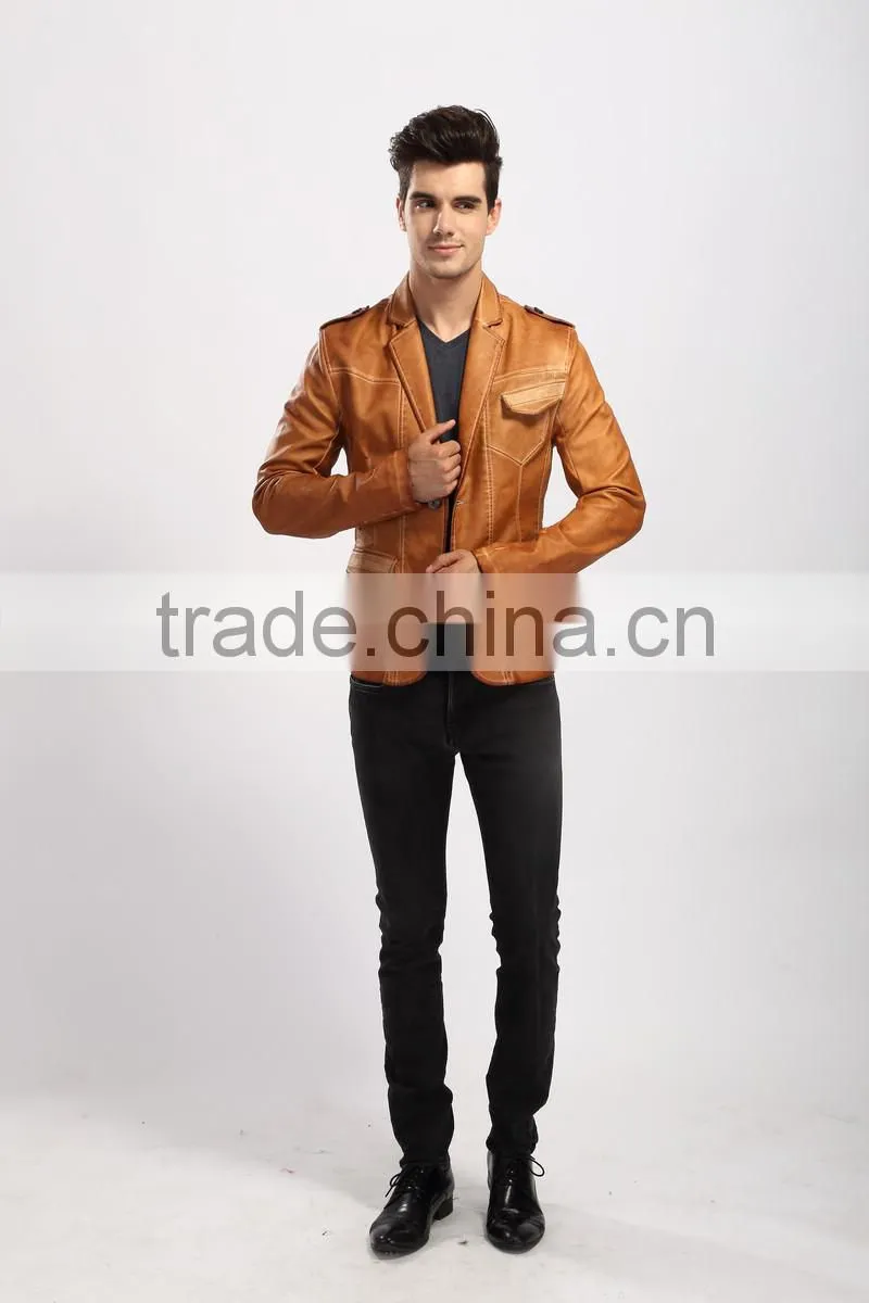 2017 Stylis Slim Fit Men PU Leather Jacket