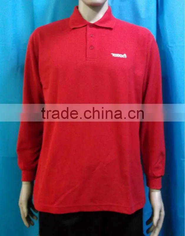Men long polo shirt with customer embridery logo