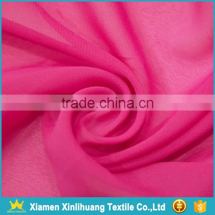 2017 Fashion Korean 100D 100 Polyester Pink Chiffon Fabric for Dresses