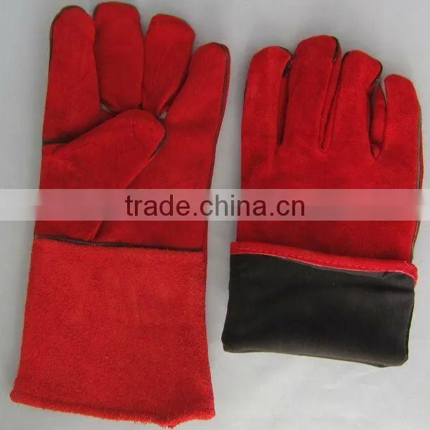 Cheap Long Sleeve Cow Split Leather Welding Gloves
