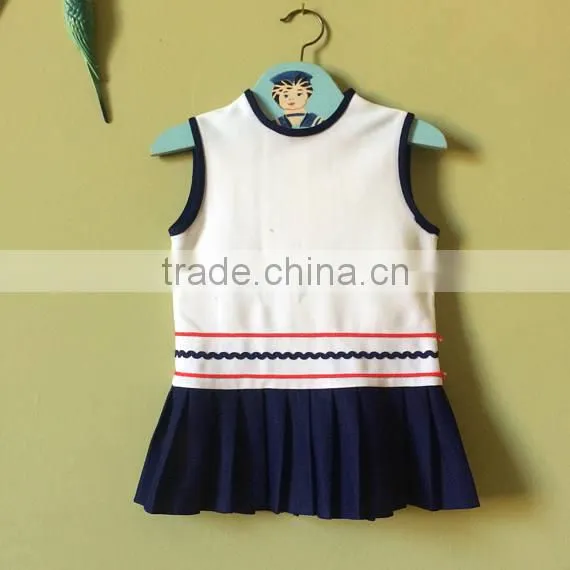 Latest fashion 100% cotton knitted lovely baby girl summer one piece designer girl dress