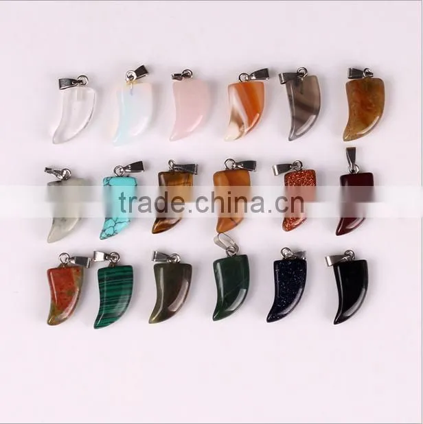 high end rose quartz chip stone beads pendant diy wire wrapped quartz stone charms pendant 2016 for sales