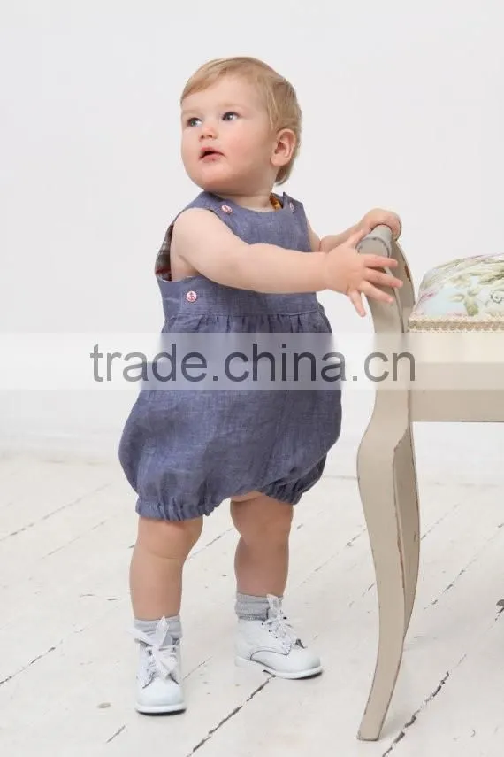 Newborn Baby Boy Orangic Cotton Shortall Cute Fashion Plain Jon Jon Romper