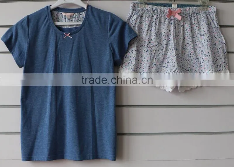 knitted and woven pajamas set