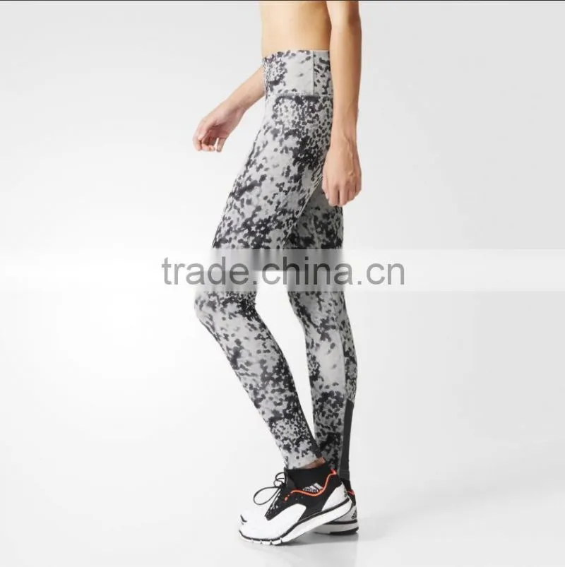 Womens Athletic Fitness Polyester Sports Leggings Custom Print Yoga Pants
