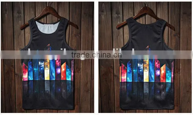 men's black white 100% cotton polyester singlet