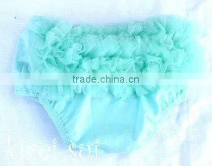 Baby Aqua Blue Ruffles Chiffon Bloomers Panties T88