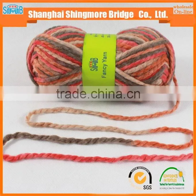 2016 China fancy yarn supplier cheap wholesale good quality chunky acrylic yarn for knitting