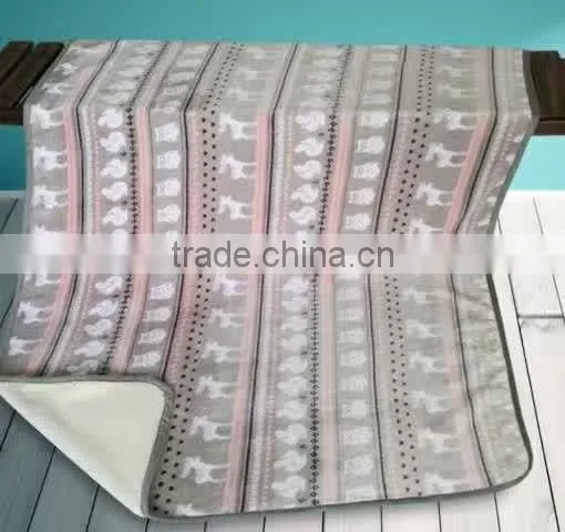 China Factory 100% polyester Check Design Throw Flannel Sherpa Blanket