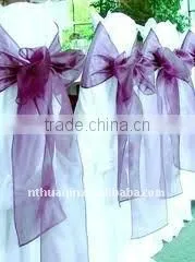 Fashion organza sash for wedding and banquet chair organza sash