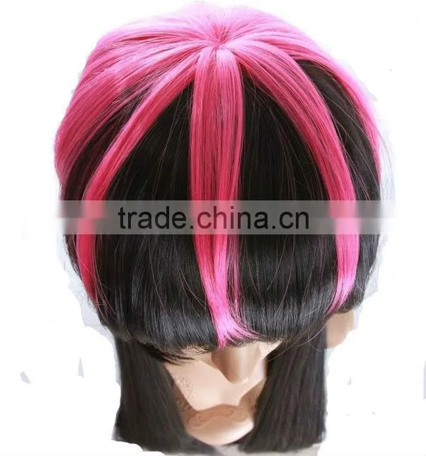 Synthetic Multicolor Lace Wigs Made by Machine and Vendors from China Best Selling Long Wigs for Cosplay Wholesaler DB01400