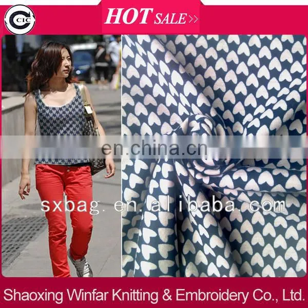shaoxing winfar single Jersey spandex printed knitting polyester fabric for garment