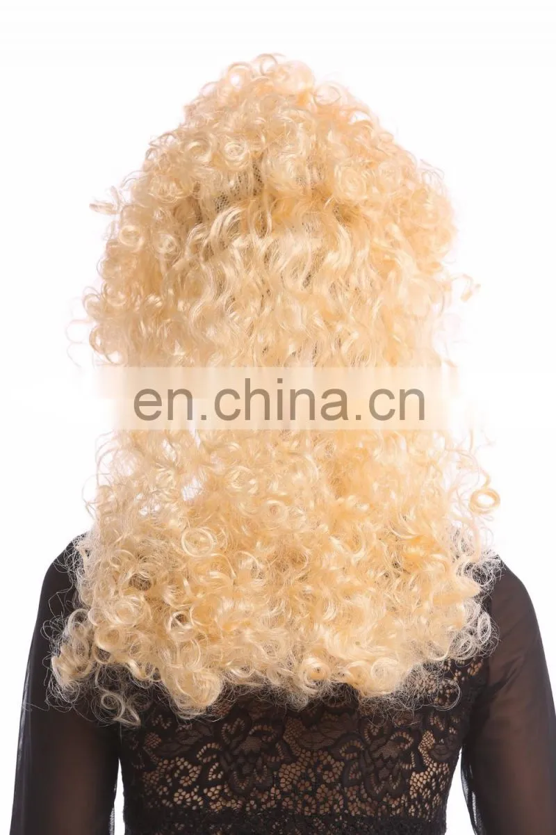 Carnival blond huge curly wigs P-W220