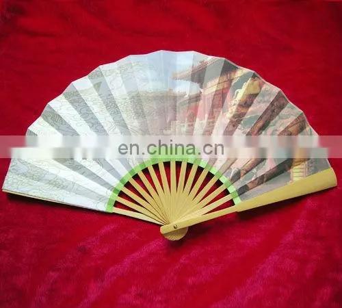 High quality 26cmL fabric bamboo folding fan