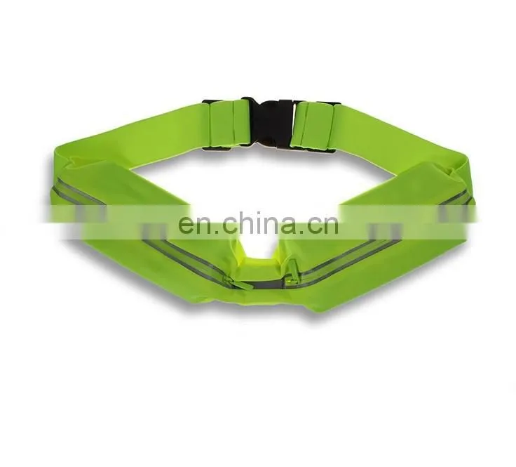 Popular Outdoor Sports Two Pocket Zipper Hydration Running Belt