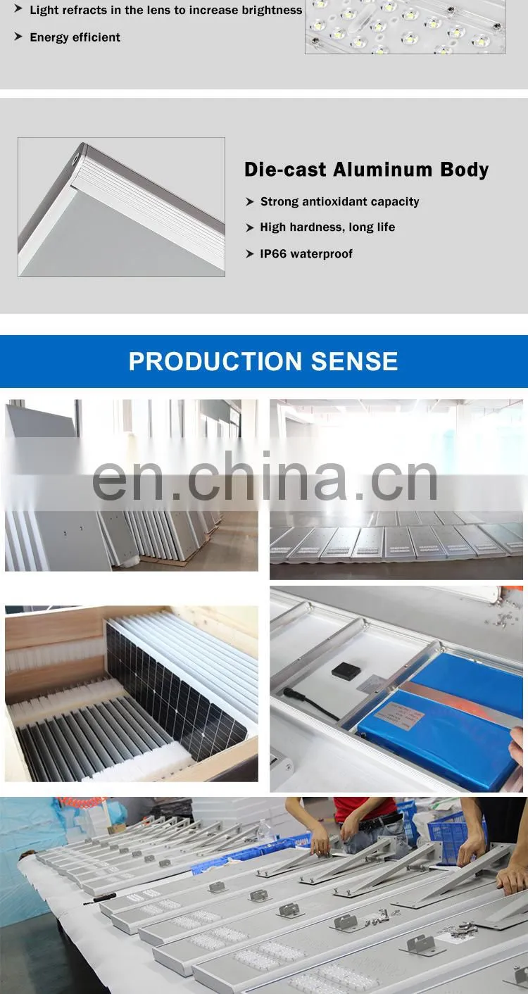 Faner factory integrated led solar street light led 60w watt zhongshan faner IP67 waterproof all in one solar street light