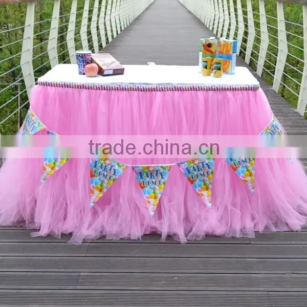 Orange Tutu Tulle Table Skirt Cover Eye Catching SD103
