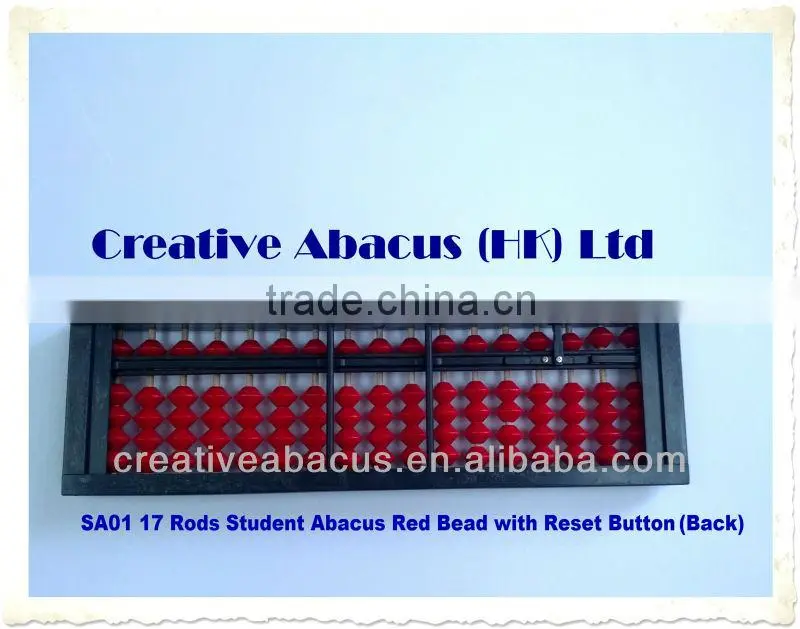 17 Rods Red bead with Reset button Plastic Abacus