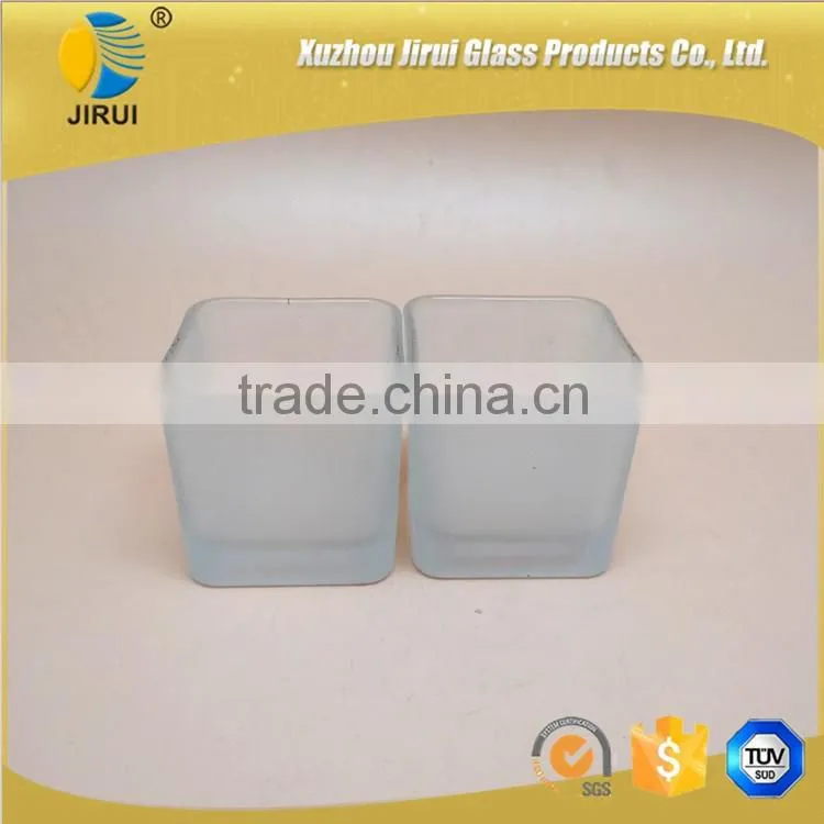 80ml square frosted glass candle jar