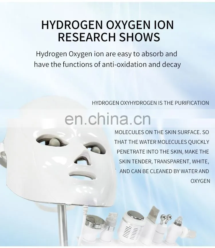 8 IN 1 Hydrogen Oxygen Small Bubble Instrument Facial Clean Oxygen Injection Wrinkle Removal Beauty Machine With Skin Testing