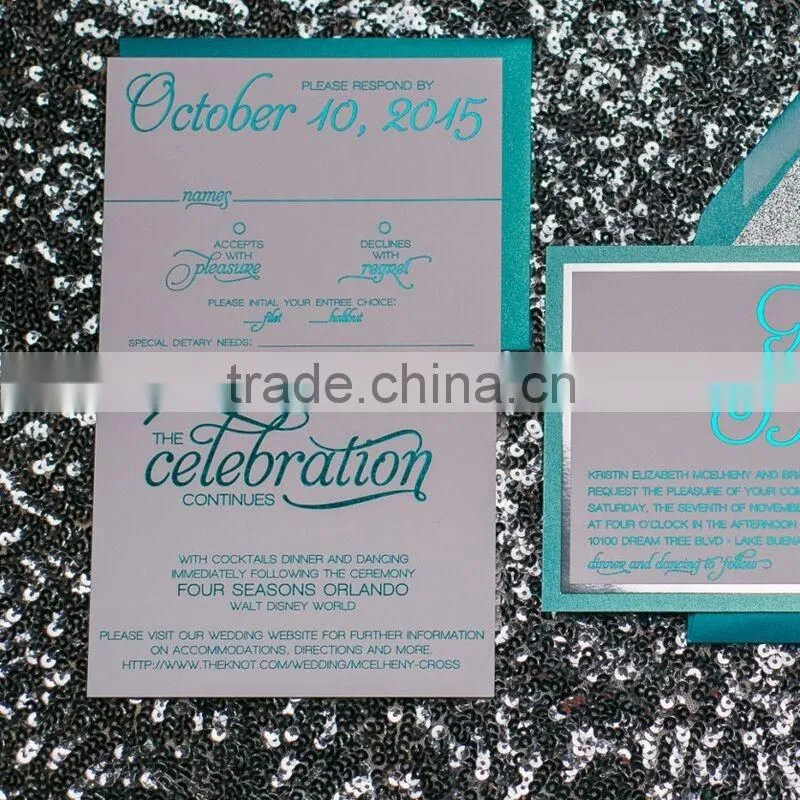 High Quality Luxurious Royal Glitter Wedding Card Design