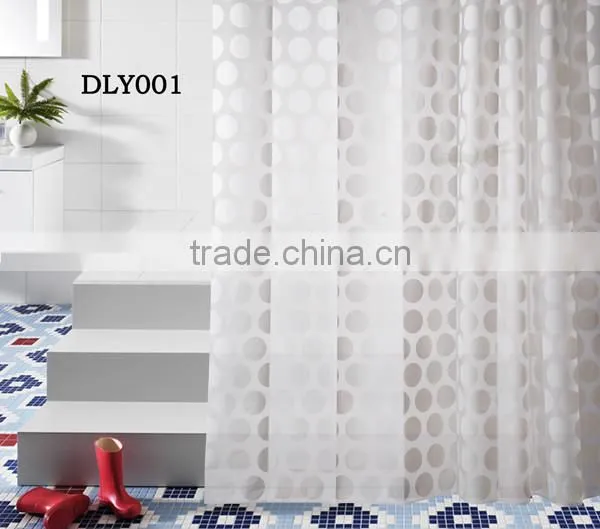 Fashion ruffle polyester shower curtain
