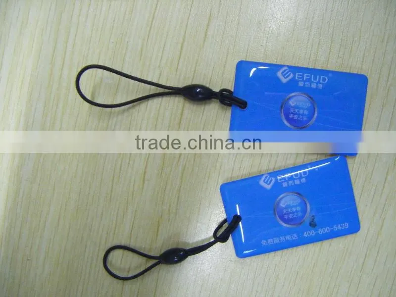 custom waterproof blue plastic em marin 125khz rfid key tag