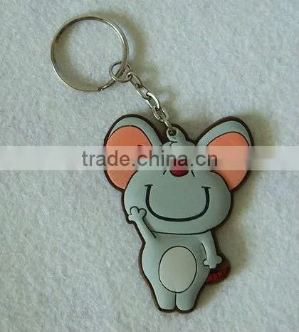 mouse cartoon design minion 3d rubber keychain for kids