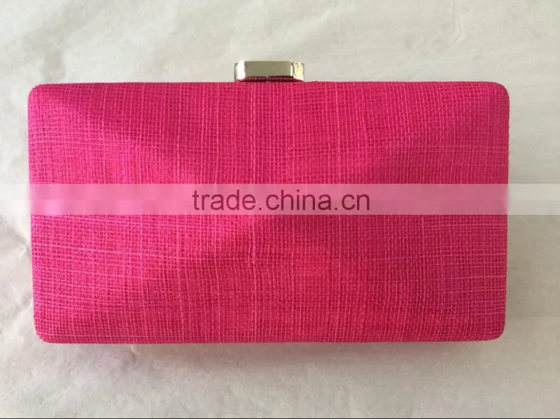 fashion bright color satin linen clutches purse fabric party bags