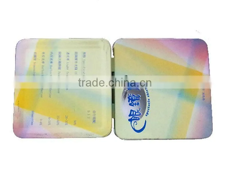 Small hinged lid rectangular tin box for cd/dvd