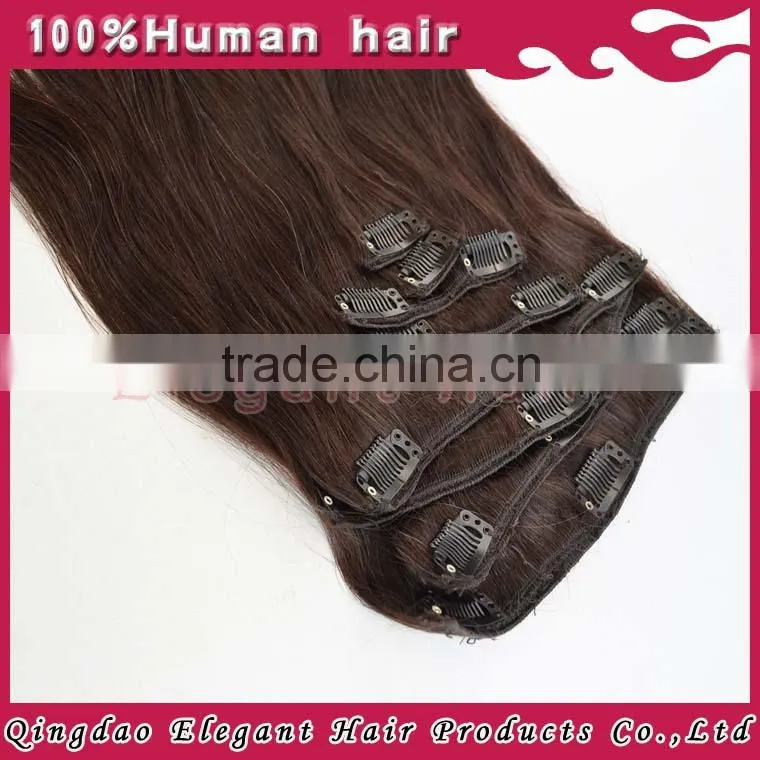 Full ahead soft &full ending natural color straight 220g clip in thick hair extensions