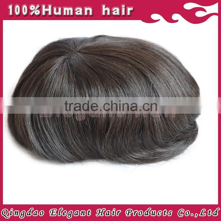 Best selling 6 inches natural indian hair men hair toupee