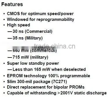 Integrated circuits CY7C271-35WBM