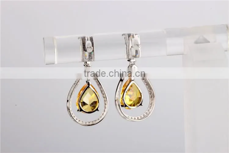 Wholesale High Quality Classic yellow sapphire zircon Earrings