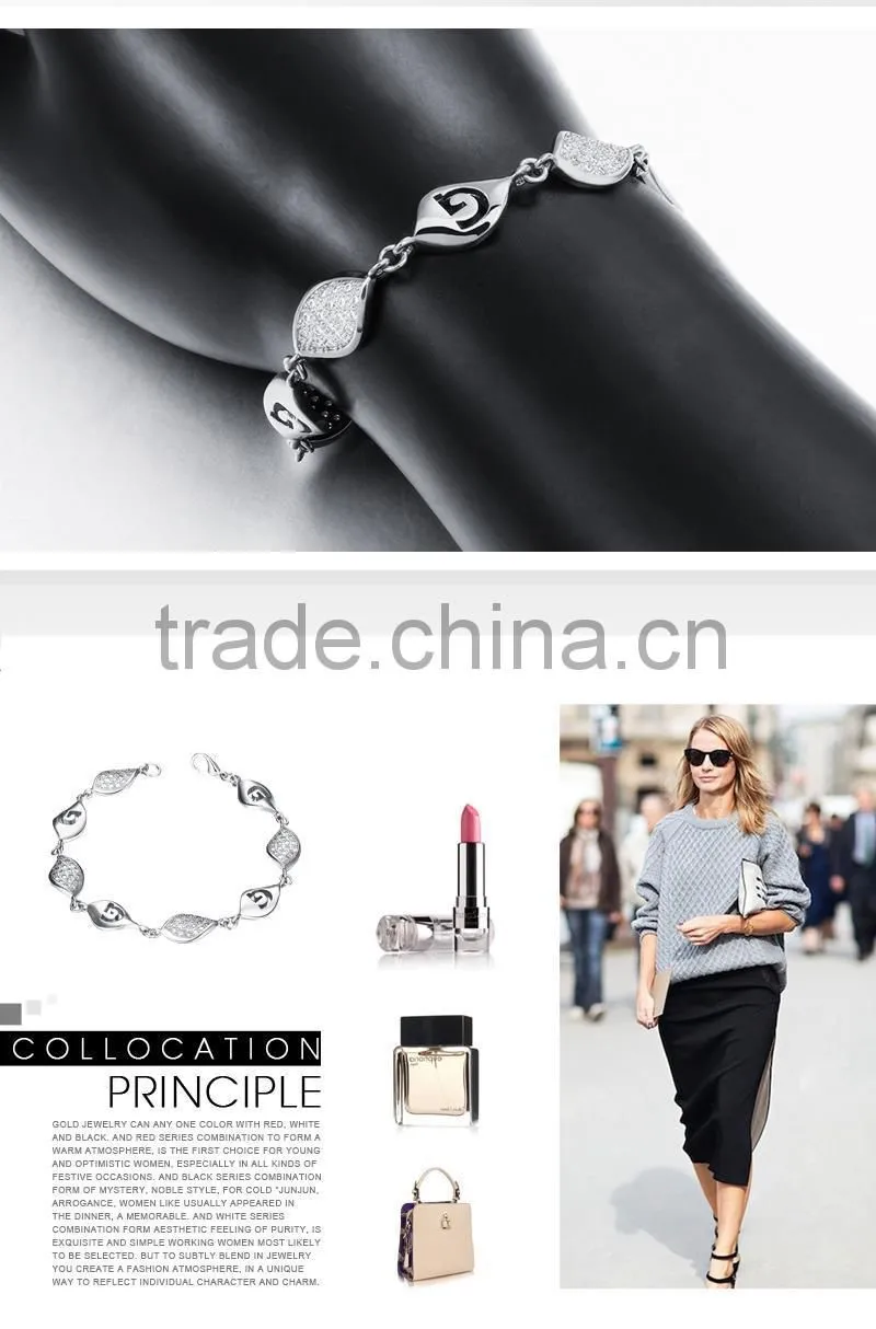 2015 new fashion white dubai 18K gold jewelry bracelet