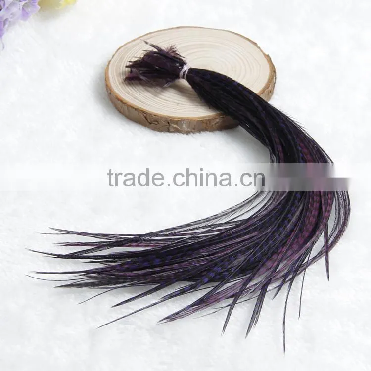 2016 Hot Sale Cheap Grizzly Natural Real Rooster Clip In Feather Hair Extensions