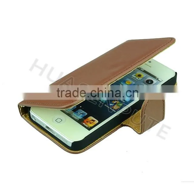 Mixed Color Wallet Leather Case For iPhone5, Flip Leather Case For iPhone5