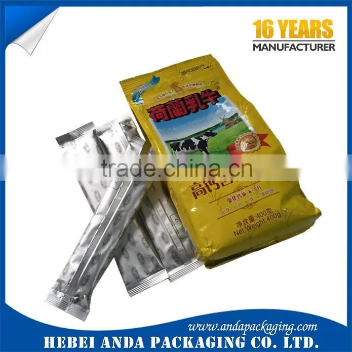 Food grade Full cream milk powder bag /new zealand milk powder printed pouch
