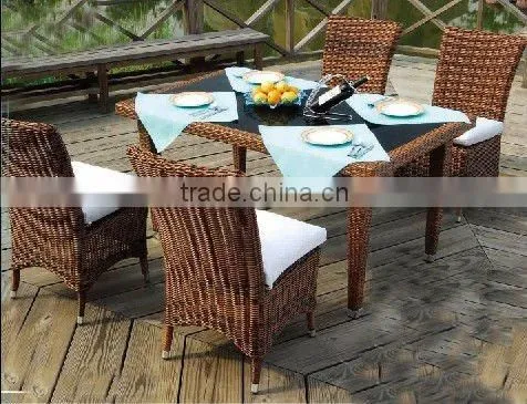 rattan dining table and chair