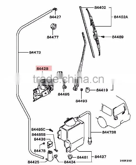Rear Window Wiper Motor For Mitsubishi Pajero Montero V32 V43 V44 4D56 V45 V46 4M40 MB623360