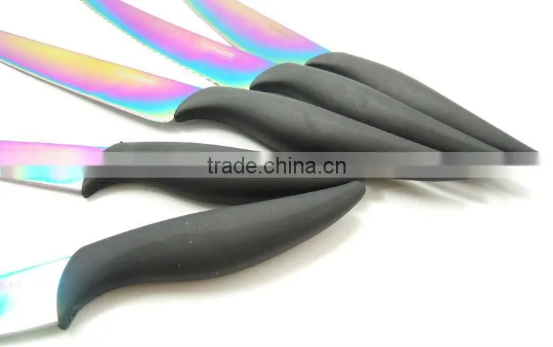 6pcs stainless steel knife set stock with rotatable stand