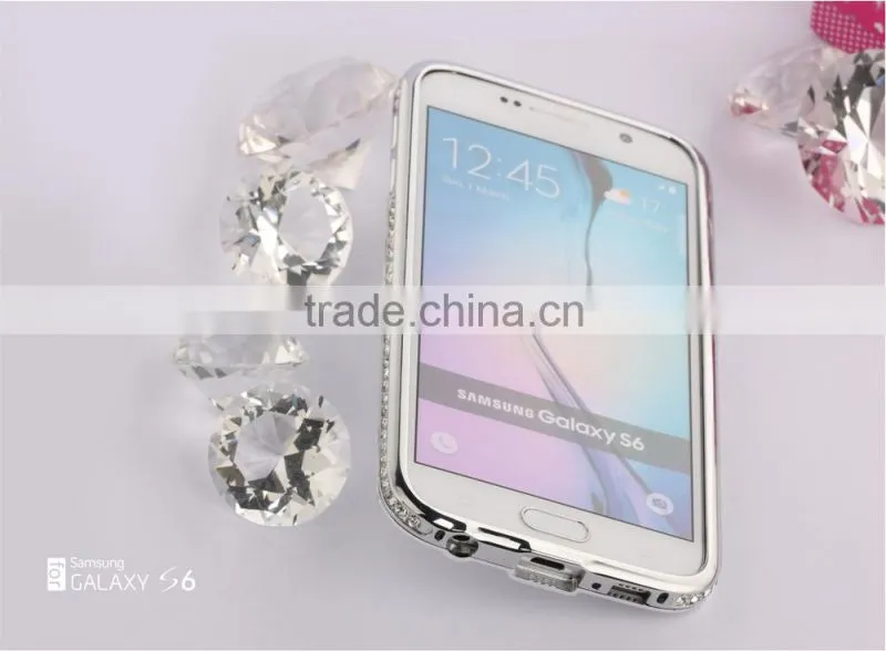 SHENGO High Quality Metal Crystal Phone Bumper Case for Samsung Galaxy S6