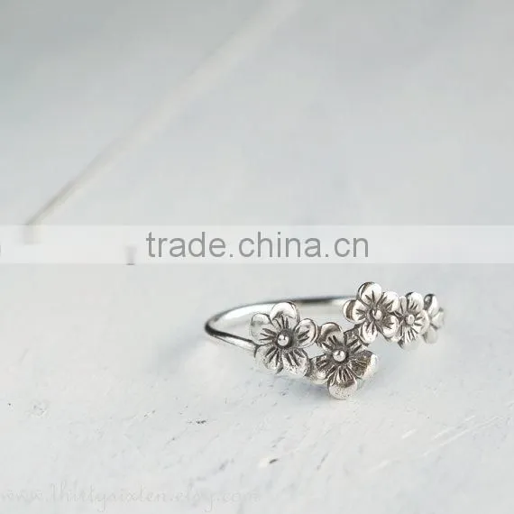 Sterling Silver jewelry Cherry Blossom Flower Ring