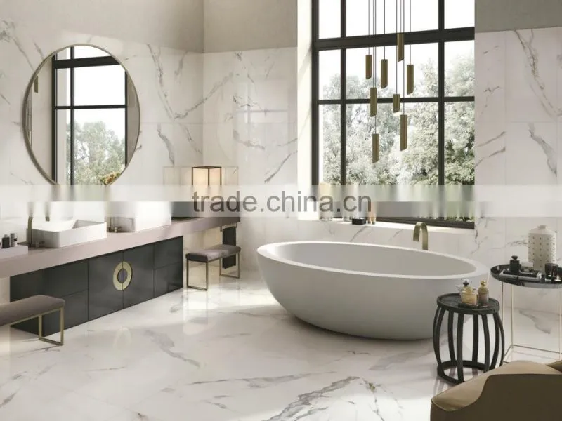 Foshan white color good quality marble porcelain floor tiles/wall tiles