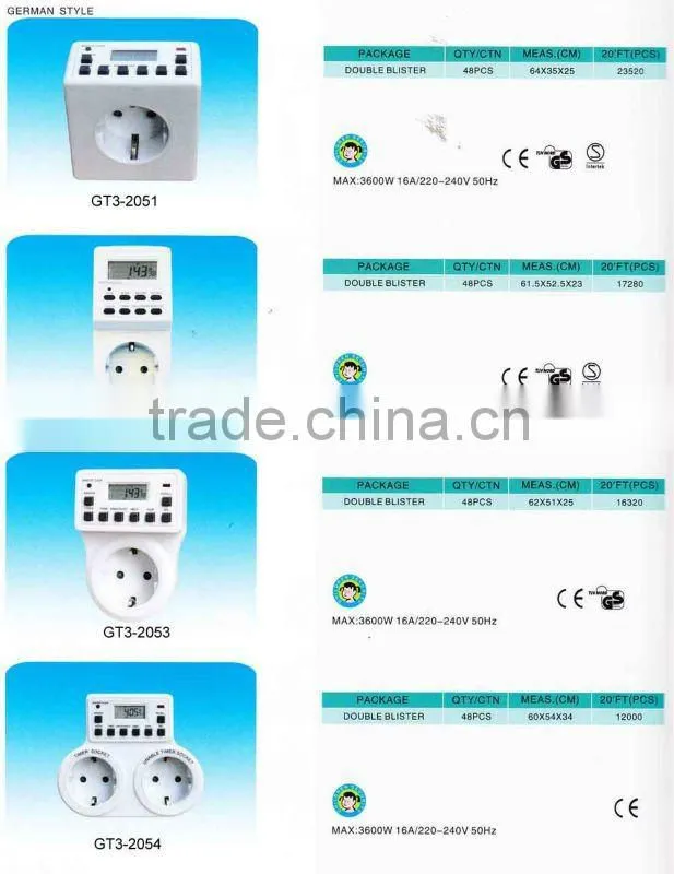 GT3-2001 German type mechanical timer switch