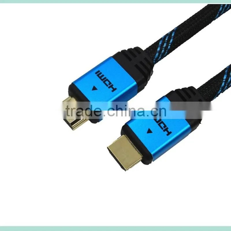 blue V2.0 hdmi cable with ethernet and gold connector support 3D and 4k