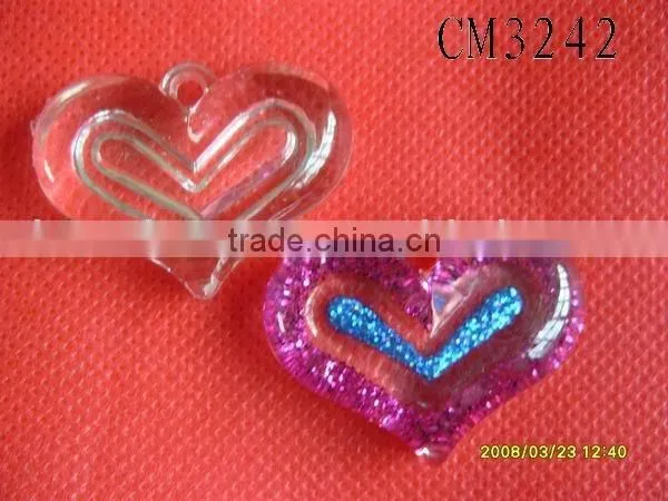 wholesale fashion cheap loose crystal plastic heart bead